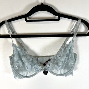 Victoria’s Secret Blue Floral Lace Underwire Bra‎ Women’s Size 34D